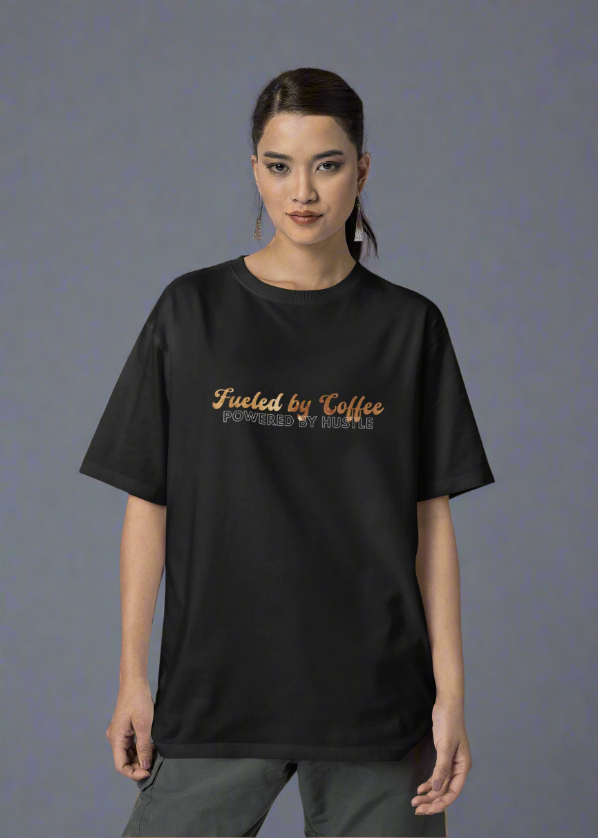 Fueled by Coffee, Powered by Hustle - Unisex organic neck t-shirt